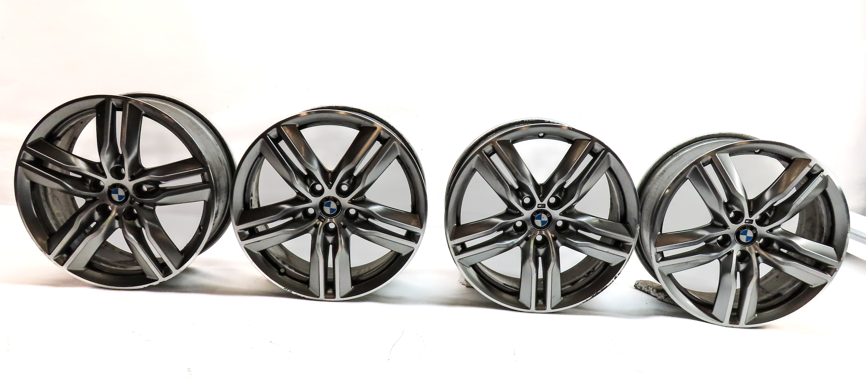 16-20 BMW X1 X2 (F48) 18 X 7.5 INCH ALLOY 5 DOUBLE SPOKE WHEEL RIM SET/4 — exact item pictured